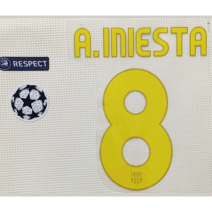 Set Barcelona Iniesta Kit 2010 Ucl Dorsal+3 Parches