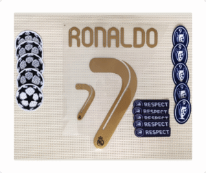 Set Real Madrid C.ronaldo Kit 2012 Ucl Dorsal+3 Parches