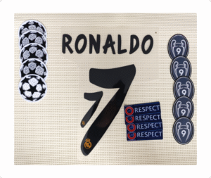 Set Real Madrid C.ronaldo Kit 2014 Ucl Dorsal+3 Parches