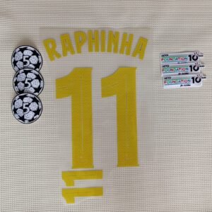 Set Barcelona Raphinha Local Kit 2025 UCL Dorsal+ 2 Parches