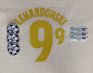 Set Barcelona Lewandowski Local Kit 2025 UCL Dorsal+ 2 Parches