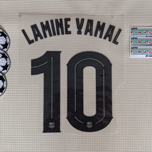 Set Barcelona L. Yamal Visitante Kit 2025 UCL Dorsal+ 2 Parches.