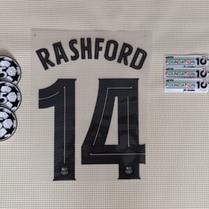 Set Barcelona Rashford Visitante Kit 2025 UCL Dorsal+ 2 Parches