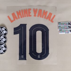 Set Barcelona L. Yamal alternativa Kit 2025 UCL Dorsal+ 2 Parches