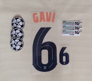 Set Barcelona Gavi alternativa Kit 2025 UCL Dorsal+ 2 Parches