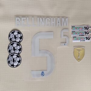 Set Real Madrid Bellingham alternativa Kit 2025 UCL dorsal+ 3 parches