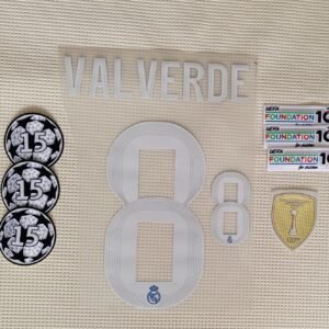 Set Real Madrid Valverde alternativa Kit 2025 UCL dorsal+ 3 parches