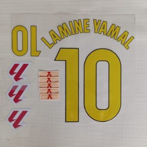 Set L. Yamal FC Barcelona local LaLiga 2025 dorsal+2 parches