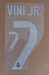 Dorsal Vini JR Real Madrid UCL 2025 visitante