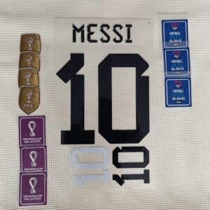 Set Argentina Messi Mundial 2022 dorsal+3 parches