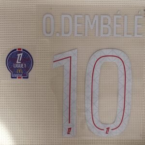 Set PSG Dembele Ligue 1 2025 dorsal+1 parche