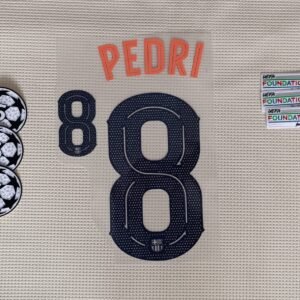 Set Barcelona Pedri alternativa Kit 2025 UCL Dorsal+ 2 Parches