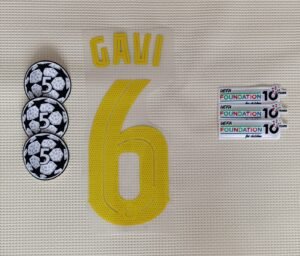 Barcelona Gavi Local Kit 2025 UCL Dorsal+ 2 Parches