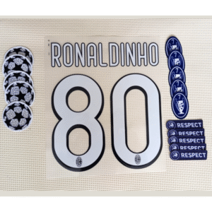 Set Ac Milan Ronaldinho Kit 2010 Ucl Dorsal+3 Parches