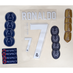 Set Real Madrid C. Ronaldo Kit 2018 Ucl Dorsal+ 4 Parches