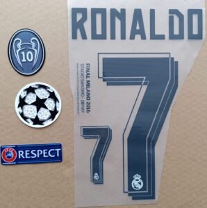 Set C. Ronaldo Real Madrid 2016 dorsal+ 3 parches