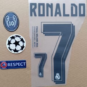 Set C. Ronaldo Real Madrid 2016 dorsal+ 3 parches