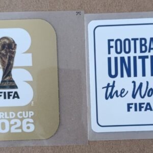 Set de parches WC 26 dorado + FOOTBALL UNITES blanco