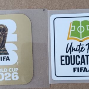 Set de parches WC 26 dorado + UNITE FOR EDUCATION blanco