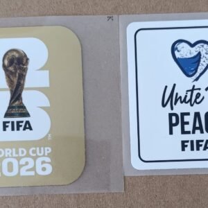 Set de parches WC 26 dorado + UNITE FOR PEACE blanco