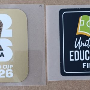 Set de parches WC 26 dorado + UNITE FOR EDUCATION negro