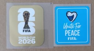 Set de parches WC 26 dorado + UNITE FOR PEACE azul claro