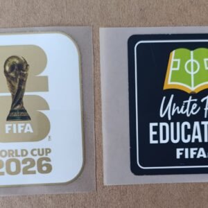 Set de parches WC 26 blanco con dorado + UNITE FOR EDUCATION negro
