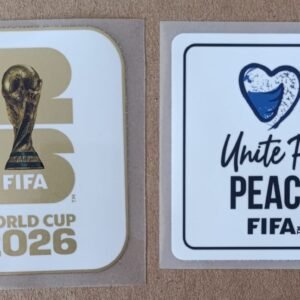 Set de parches WC 26 blanco con dorado + UNITE FOR PEACE blanco
