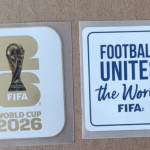 Set de parches WC 26 blanco con dorado + FOOTBALL UNITES blanco