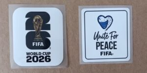 Set de parches WC 26 blanco + UNITE FOR PEACE blanco