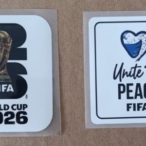 Set de parches WC 26 blanco + UNITE FOR PEACE blanco