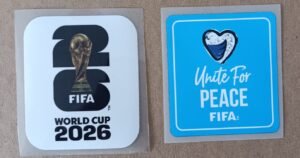 Set de parches WC 26 blanco + UNITE FOR PEACE azul claro