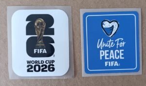 Set de parches WC 26 blanco + UNITE FOR PEACE azul