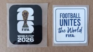 Set de parches WC 26 negro + FOOTBALL UNITES blanco