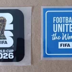Set de parches WC 26 negro + FOOTBALL UNITES azul